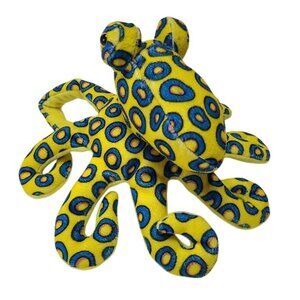 K&M International Blue Ringed Yellow Octopus Plush Stuffed Animal Hanging